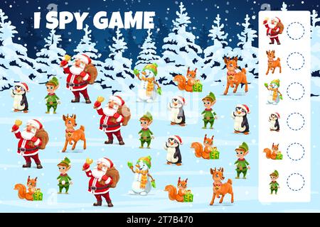 Christmas I spy game for kids. Searching and counting activity with ...