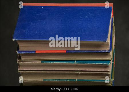 Stack of books in different colors Stock Photo