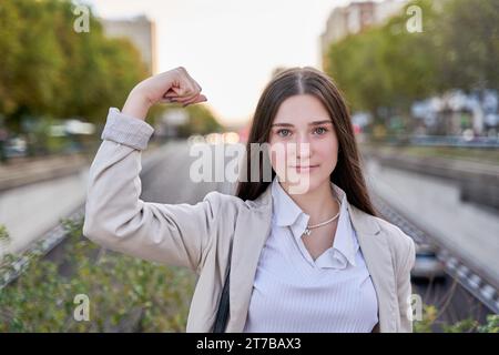 Young Beautiful Woman Showing Her Beautiful Arms Stock Photo