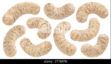 Healthy and diabetic corn sticks isolated on white background Stock Photo