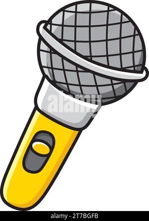 Yellow microphone Stock Vector