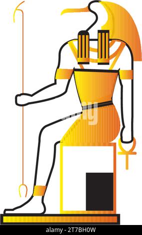 Isolated colored egypt god statue icon Vector Stock Vector