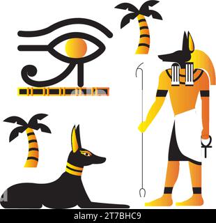 Set of colored egypt icons Vector Stock Vector