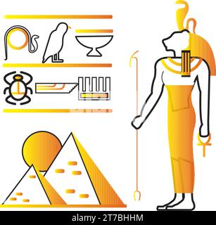 Set of colored egypt icons Vector Stock Vector