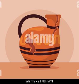 Isolated empty broken artisan vase icon Vector Stock Vector