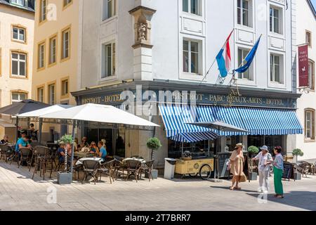 Bistrot Parc Beaux Arts Hotel Cafe, Rue Sigefroi, Ville Haute, City of Luxembourg, Luxembourg Stock Photo