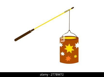 Lantern on string for saint martin day or laternenumzug,traditional in Germany Stock Vector