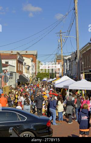 People enjoying the Fall Festival on Maryland Street in Annapolis MD Stock Photo