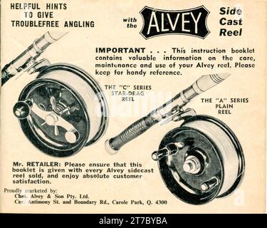 Alvey Reels is an Australian fishing equipment company that opened in 1920  and continues to operate from Brisbane today Stock Photo - Alamy