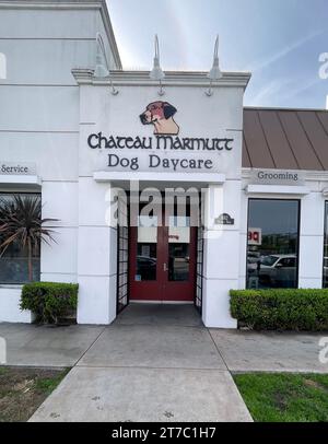 The Chateau Marmutt dog daycare center, a small business in Los Angeles, California, USA Stock Photo