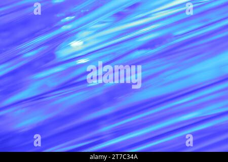 Optical fiber strands transmitting blue light, macro view Stock Photo