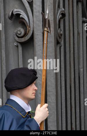 Swiss Guard at the gates of the Vatican, Rome, Italy Stock Photo