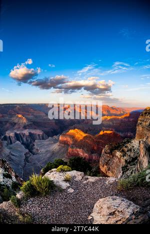 Sunset, evening mood, Hopi Point, Grand Canyon National Park, South Rim, Arizona, USA Stock Photo