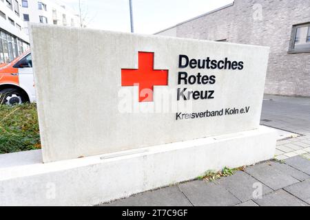 Cologne, Germany November08 2023: Sign at the entrance to the German Red Cross Cologne District Association Stock Photo
