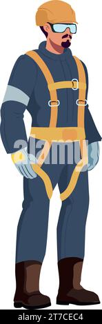 wearing safety equipment worker Stock Vector
