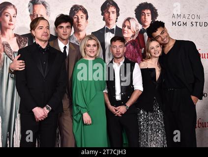 Los Angeles, USA. 14th Nov, 2023. Paul Rhys, Jacob Elordi, Emerald Fennell, Barry Keoghan, Carey Mulligan, Archie Madekwe arriving at the Los Angeles premiere of ‘Saltburn held at the Ace Theatre Downtown LA on November 14, 2023 in Los Angeles, Ca. © Lisa OConnor/AFF-USA.com Credit: AFF/Alamy Live News Stock Photo