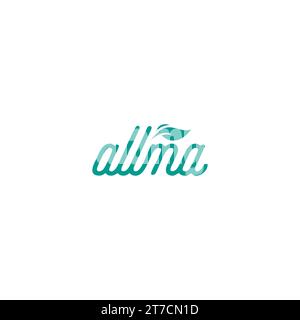 Allma Logo Simple. Letter Allma Stock Vector