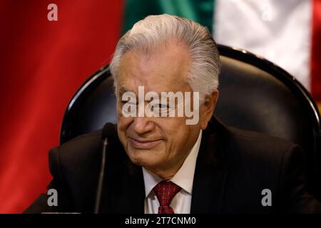 Mexico City, Mexico. 13th Nov, 2023. November 14, 2023, Mexico City, Mexico: The director of the Federal Electricity Commission, Manuel Barttlet Diaz appears before the Chamber of Deputies in Mexico City. on November 14, 2023 in Mexico City, Mexico (Photo by Luis Barron/Eyepix Group/Sipa USA). Credit: Sipa USA/Alamy Live News Stock Photo