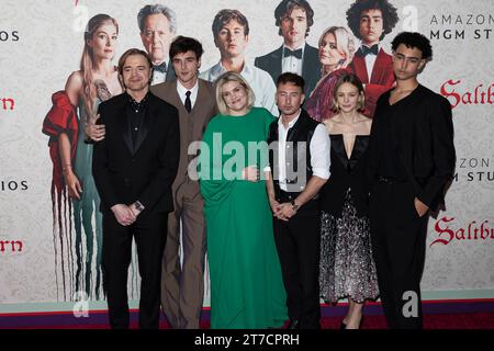 Los Angeles, USA. 14th Nov, 2023. Paul Rhys, Jacob Elordi, Emerald Fennell, Barry Keoghan, Carey Mulligan and Archie Madekwe attend the arrivals of the Los Angeles Premiere Screening of SALTBURN at The Theatre at Ace Hotel in Los Angeles, CA on November 14, 2023. (Photo by Corine Solberg/SipaUSA) Credit: Sipa USA/Alamy Live News Stock Photo