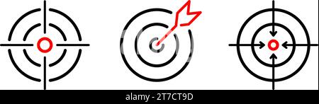 Set of linear target icons as a target marketing icons Stock Vector