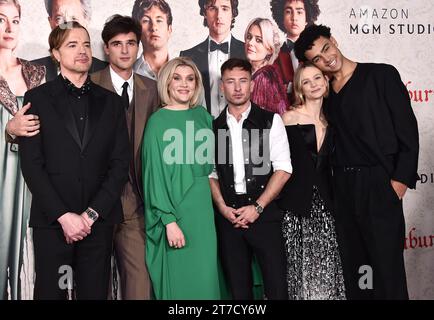 Los Angeles, USA. 14th Nov, 2023. Paul Rhys, Jacob Elordi, Emerald Fennell, Barry Keoghan, Carey Mulligan, Archie Madekwe arriving to the Los Angeles premiere of ‘Saltburn held at the Ace Theatre Downtown LA on November 14, 2023 in Los Angeles, Ca. © Lisa OConnor/AFF-USA.com Credit: AFF/Alamy Live News Stock Photo