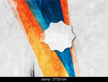 Colorful grunge corporate abstract background with round blank label. Geometric vector design Stock Vector