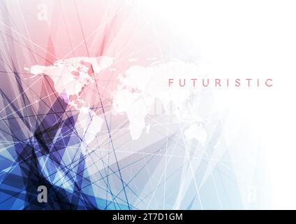Abstract concept technology background with world map. Vector futuristic design Stock Vector