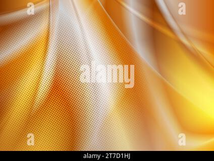Bronze smooth glossy waves abstract elegant background. Vector design Stock Vector