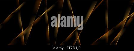 Gold smooth lines abstract luxury tech background. Vector graphic design Stock Vector