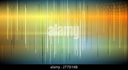 Bright glowing shiny geometric background with lines. Vector design Stock Vector