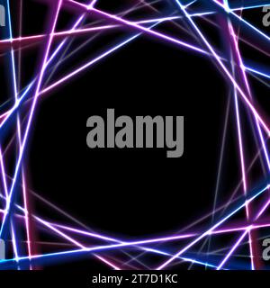 Blue ultraviolet neon laser lines futuristic tech background. Abstract vector design Stock Vector