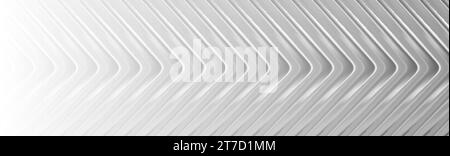 Grey white technology banner with silver glossy arrows. Vector background Stock Vector