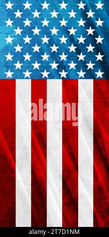 USA colors, stars and stripes abstract bright design. Independence Day modern vector background. Glossy grunge concept vertical american flag Stock Vector