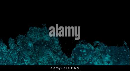 Turquoise and black grunge textural abstract vector background Stock Vector