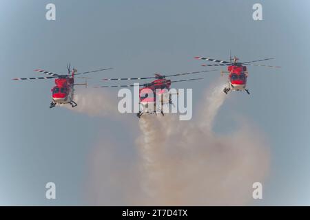 Sarang Display Team at Dubai Air Show 2023 in Dubai, UAE Stock Photo