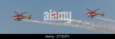 Sarang Display Team at Dubai Air Show 2023 in Dubai, UAE Stock Photo