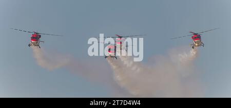 Sarang Display Team at Dubai Air Show 2023 in Dubai, UAE Stock Photo