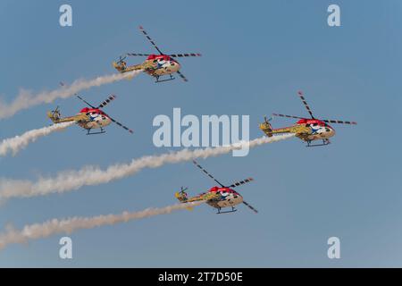 Sarang Display Team at Dubai Air Show 2023 in Dubai, UAE Stock Photo