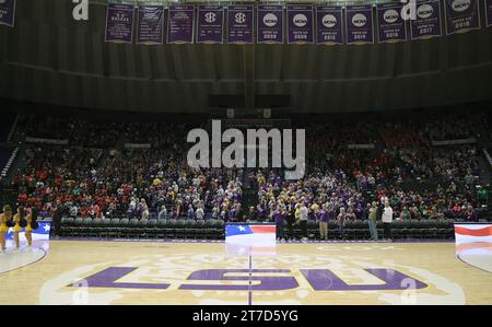 Baton Rouge, USA. 14th Nov, 2023. The LSU Lady Tigers tip off against ...