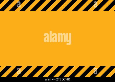 Black and yellow warning line striped background Stock Vector