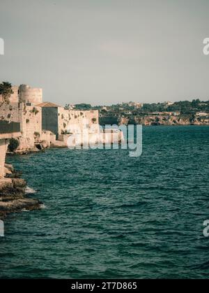 Aerial photo of the town of Syracuse in Sicily. Stock Photo