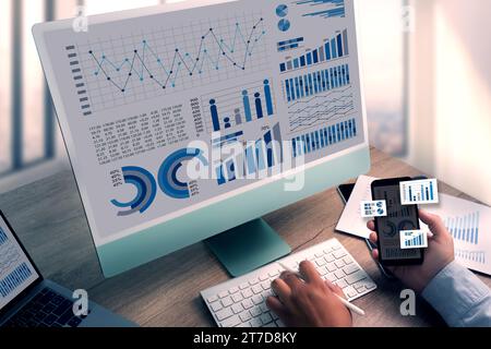 work hard Data Analytics Statistics Information Business Technology Stock Photo