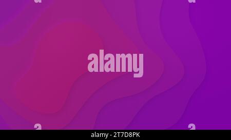 Abstract layered geometric and organic shapes with pink to purple color gradient. Abstract and modern full frame background with copy space. Stock Photo
