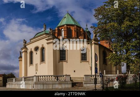 Cathedral Basilica of the Assumption of the Blessed Virgin Mary and St. Adalbert is a Gothic cathedral in Gniezno, Poland. Stock Photo