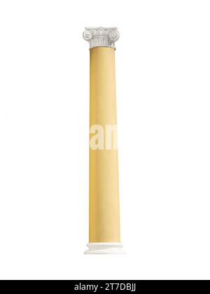 medieval stone column isolated on a white background Stock Photo