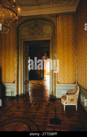 Beautiful vintage interior Barocco rococo style in the Benrath Castle ...