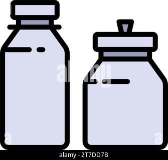 Dairy products color icon. Simple style sign for mobile concept and web design. Milk can bottle and glass icon. Symbol, logo illustration. Vector grap Stock Vector