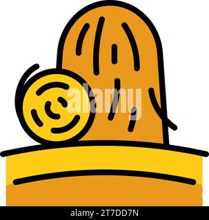 Bales of hay color icon. Filled dried haystack outline sign. Symbol, logo illustration. Isolated simple symbol illustration in trendy style. Vector fl Stock Vector