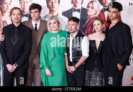 Los Angeles, United States. 14th Nov, 2023. LOS ANGELES, CALIFORNIA, USA - NOVEMBER 14: Paul Rhys, Jacob Elordi, Emerald Fennell, Barry Keoghan, Carey Mulligan and Archie Madekwe arrive at the Los Angeles Premiere Of Amazon MGM Studios' 'Saltburn' held at The Theatre at Ace Hotel on November 14, 2023 in Los Angeles, California, United States. (Photo by Xavier Collin/Image Press Agency) Credit: Image Press Agency/Alamy Live News Stock Photo