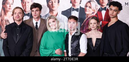 Los Angeles, United States. 14th Nov, 2023. LOS ANGELES, CALIFORNIA, USA - NOVEMBER 14: Paul Rhys, Jacob Elordi, Emerald Fennell, Barry Keoghan, Carey Mulligan and Archie Madekwe arrive at the Los Angeles Premiere Of Amazon MGM Studios' 'Saltburn' held at The Theatre at Ace Hotel on November 14, 2023 in Los Angeles, California, United States. (Photo by Xavier Collin/Image Press Agency) Credit: Image Press Agency/Alamy Live News Stock Photo